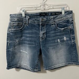 Miss Me Faded Blue Jean Shorts